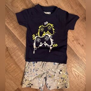 Tony Hawk Gray Shorts with Blue and White Splatter